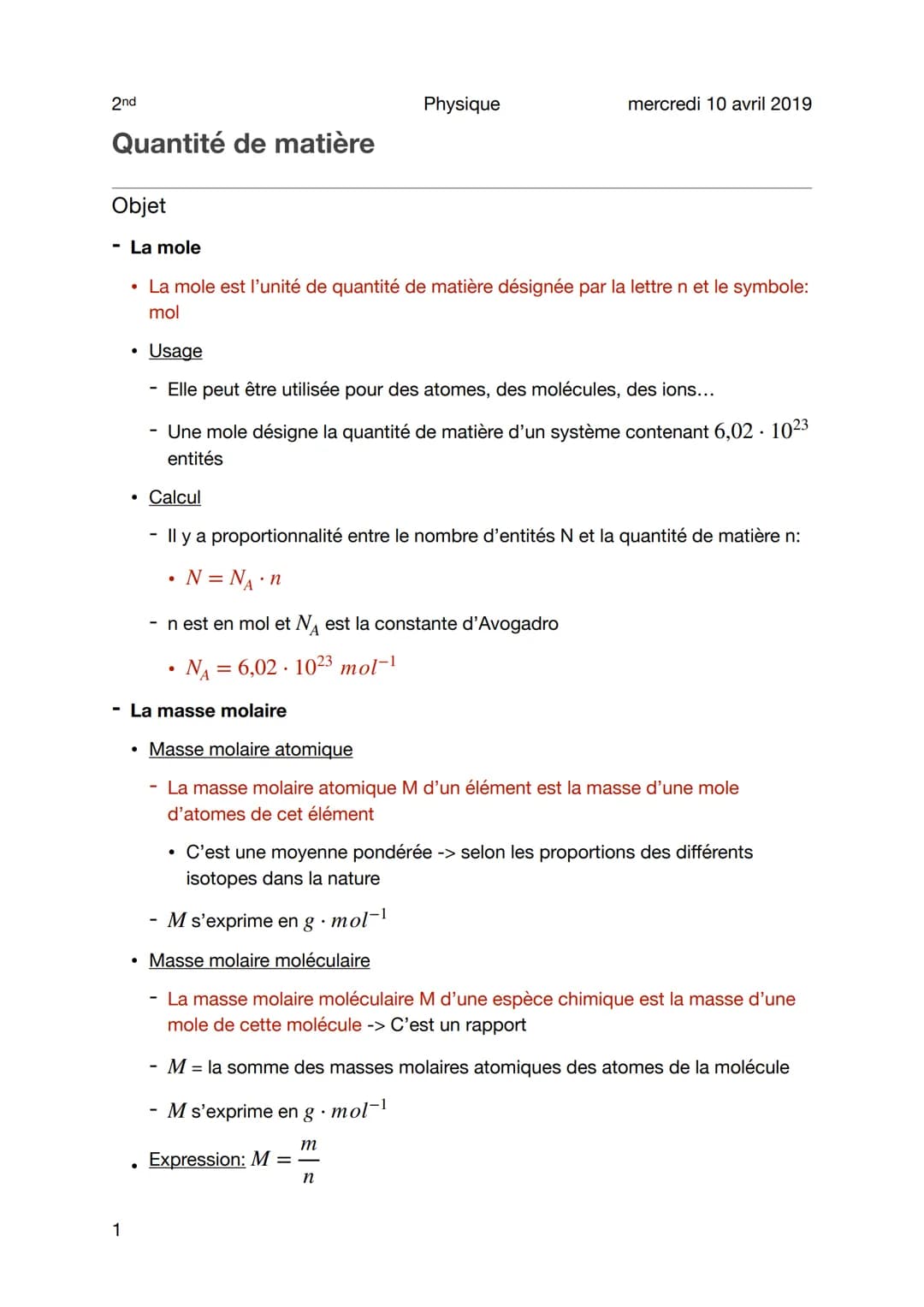 
<p>La quantité de matière est une mesure utilisée en chimie pour décrire la quantité de particules dans un échantillon, et est représentée 