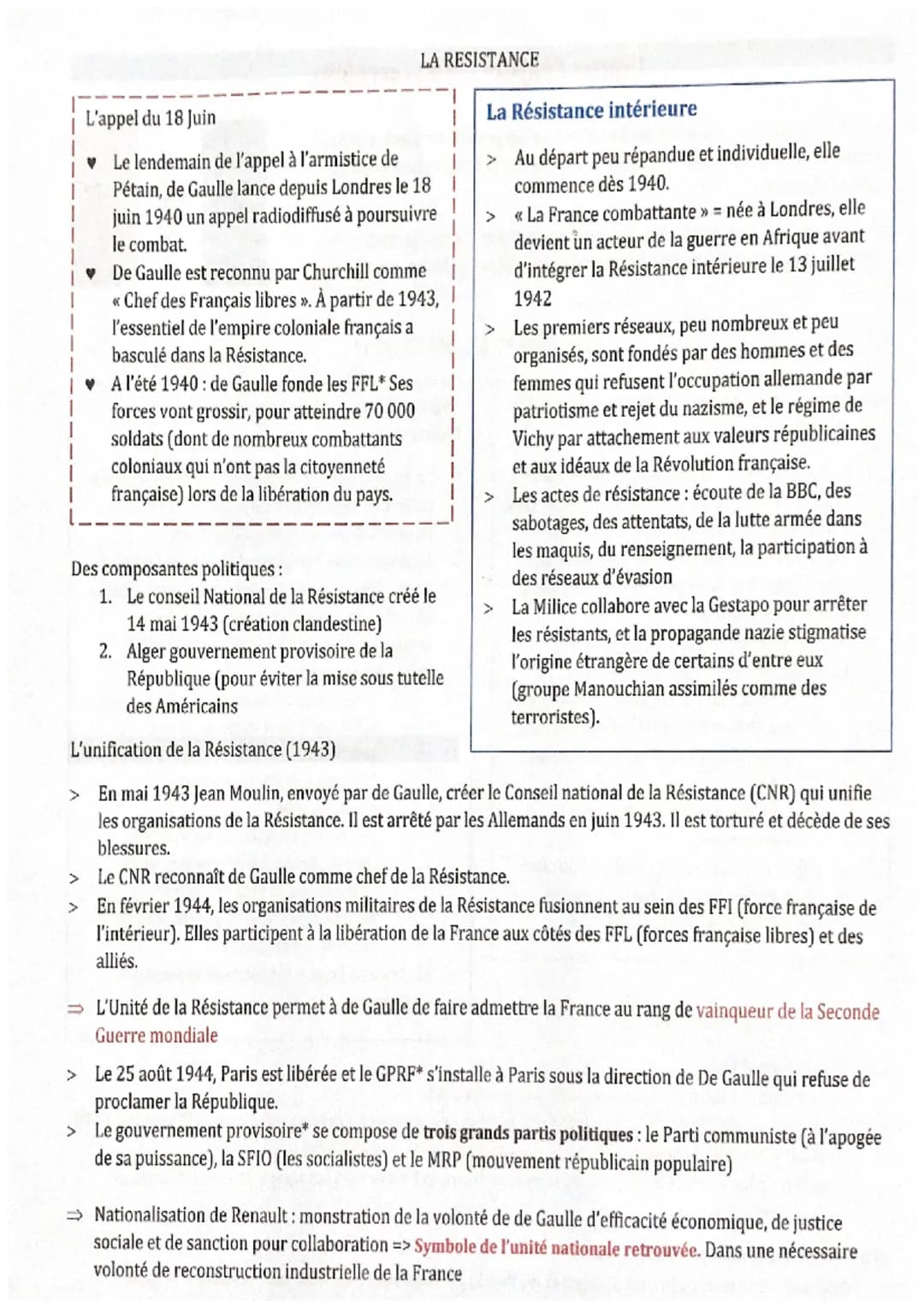 >
Histoire Chapitre 2: La France libre
<< La France libre»> = organisation formé autour du général de Gaulle par les
volontaires pour contin