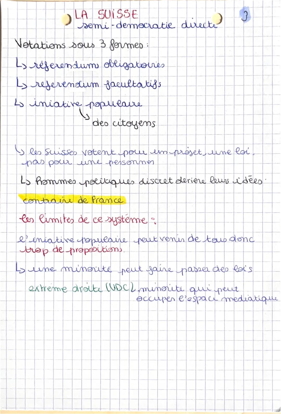 LA SUISSE
semi-democratie directe
Votations sous 3 formes:
2 réferendum obligatoires
4 referendum facultatifs
25 iniative populaire
iniative