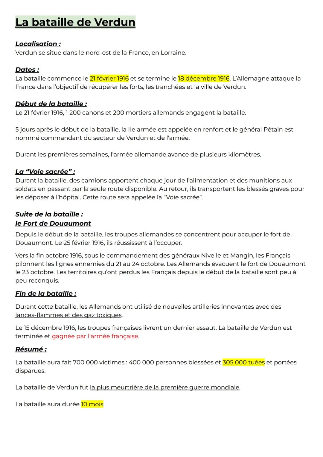 La bataille de Verdun
Localisation :
Verdun se situe dans le nord-est de la France, en Lorraine.
Dates:
La bataille commence le 21 février 1