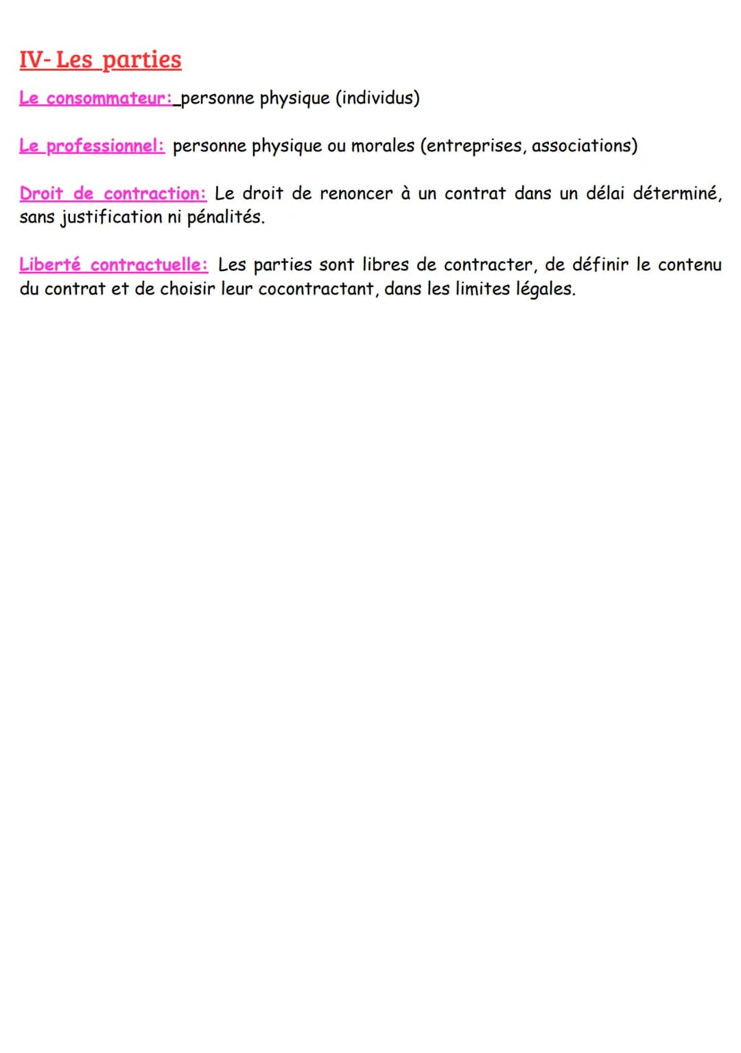 CHAPITRE 1: LA FORMATION DU
CONTRAT
I) La notion du travail
Contrat: Accord entre 2 ou plusieurs personnes pour créer, modifier, transmettre