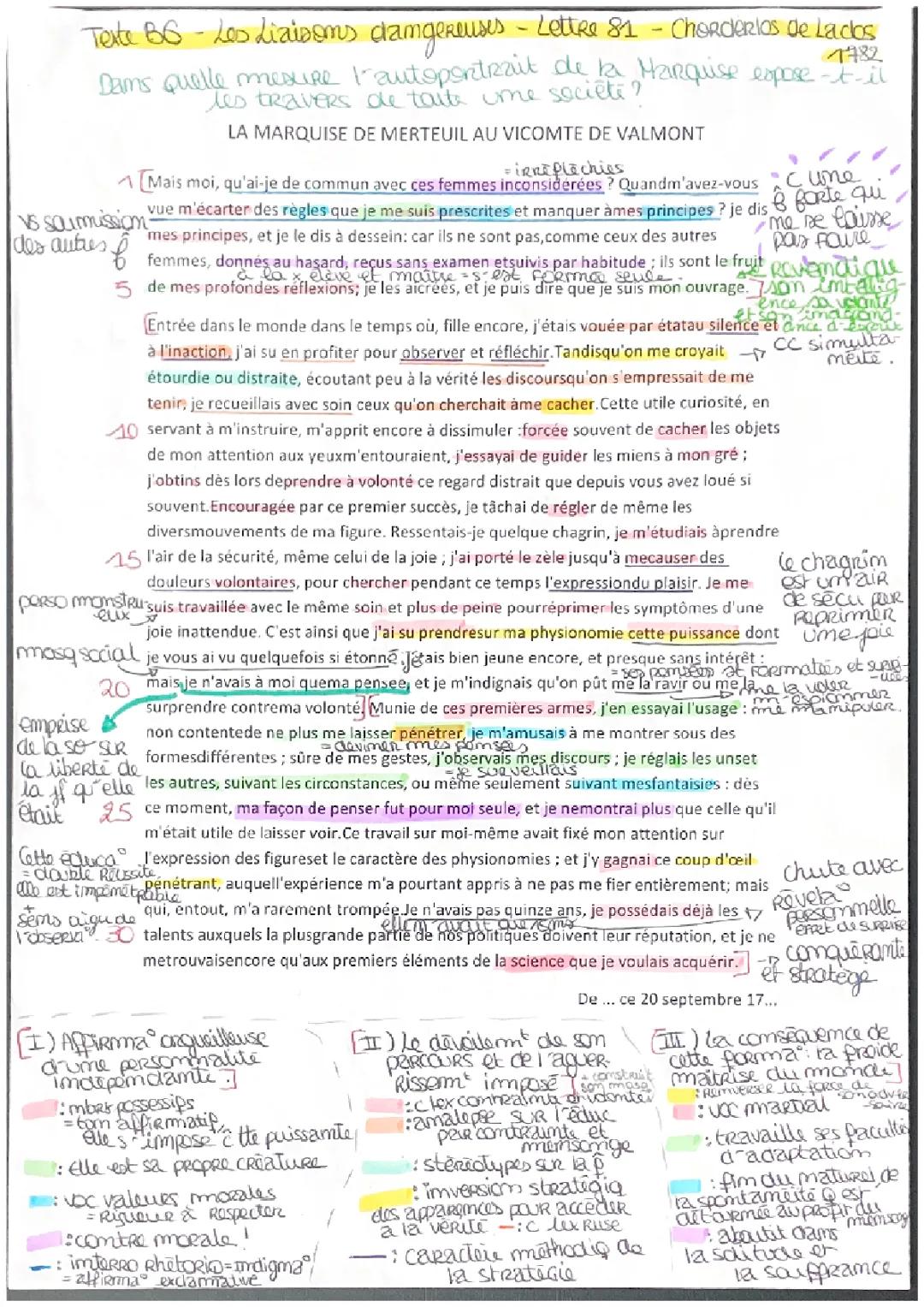 Les Liaisons dangereuses Lettre 81 Analyse PDF