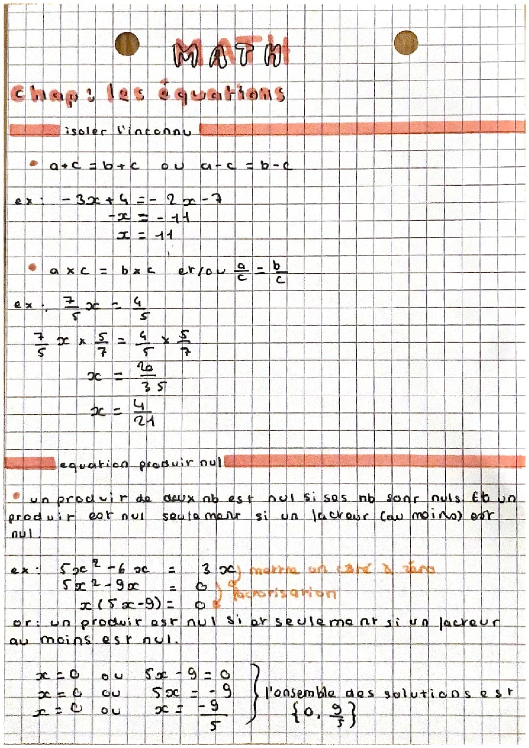 Apprends à Isoler x dans une Équation et Résoudre des Équations à 1 Inconnue