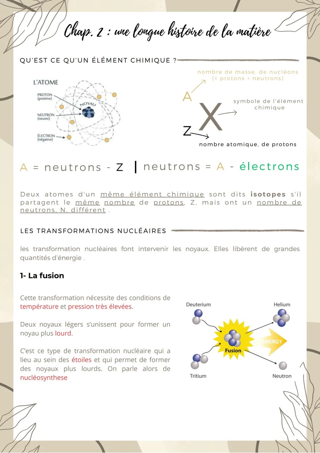 L'ATOME
PROTON
(positive)
QU'EST CE QU'UN ÉLÉMENT CHIMIQUE ?
NEUTRON
(neutre)
Chap. 2: une
ELECTRON
(négative)
· longue histoire de la matiè