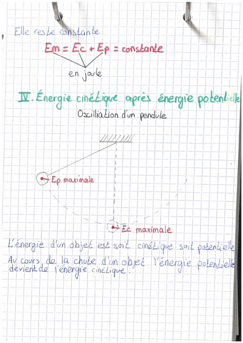 Énergie
Mécanique
I. Énergie cinétique
C'est l'énergie d'un objet en mouvement
Proportionnelle à sa masse et au carré de sa vitesse
Ec = 1 x