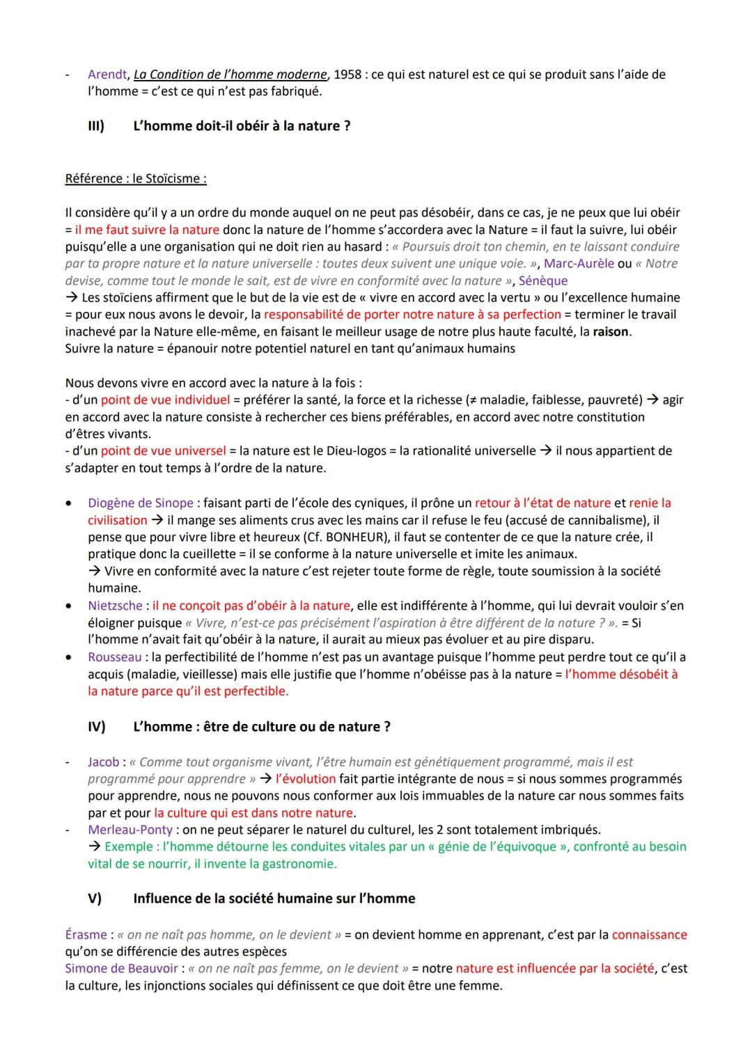 La nature
Nature ensemble des entités et des processus dont l'existence est indépendante de l'homme ; tout
ce qui se fait sans l'homme, ains