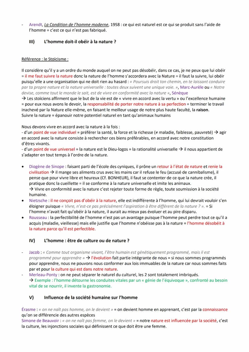 La nature
Nature ensemble des entités et des processus dont l'existence est indépendante de l'homme ; tout
ce qui se fait sans l'homme, ains