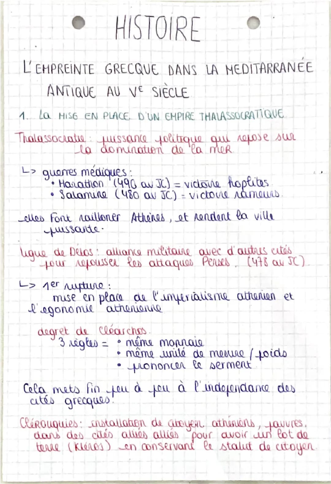 HISTOIRE
L'EMPREINTE GRECQUE DANS LA MEDITARRANEE
ANTIQUE AU VE SIECLE
1. La MISE EN PLACE D'UN EMPIRE THALASSOCRATIQUE
Thalassociatie: puis