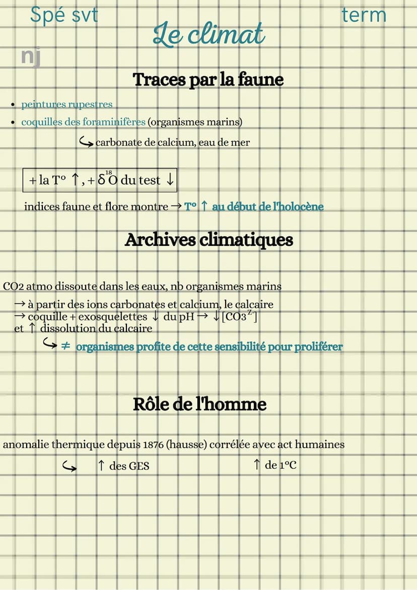 Spé svt
n
Le climat
ALTERNANCE
CLIMATIQUE AU PLEISTOCENE
Calotte glaciaire: glace continentale: Au pole Nord → arctique
• Au pole Sud → anta
