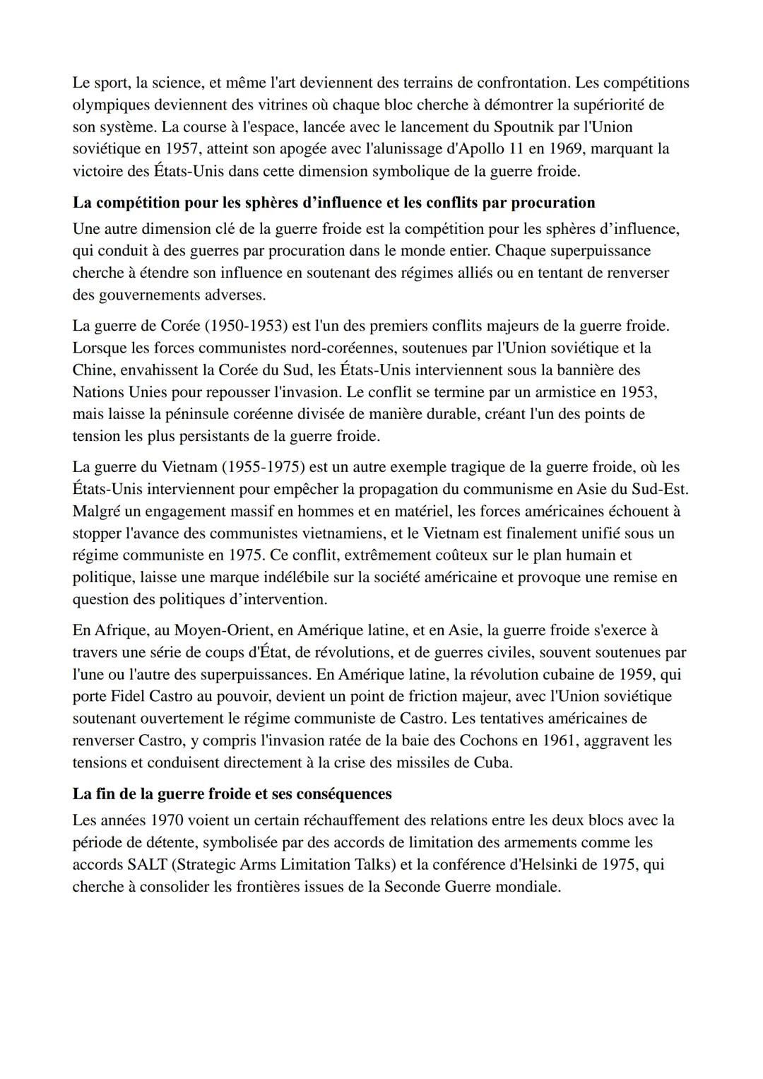 # La guerre froide

La guerre froide, qui s'étend de la fin de la Seconde Guerre mondiale en 1945 jusqu'à
l'effondrement de l'Union soviétiq