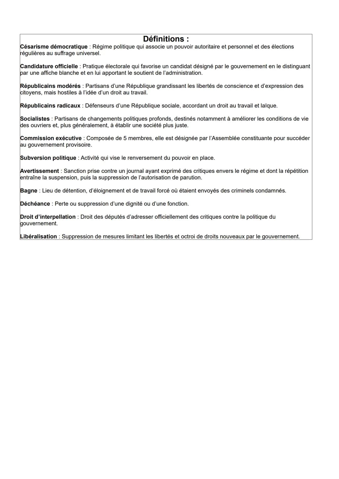 Chapitre III - La difficile entrée dans l'âge
démocratique : la lle République et le Second
Empire
1848
24 février: Abdication de Louis-Phil