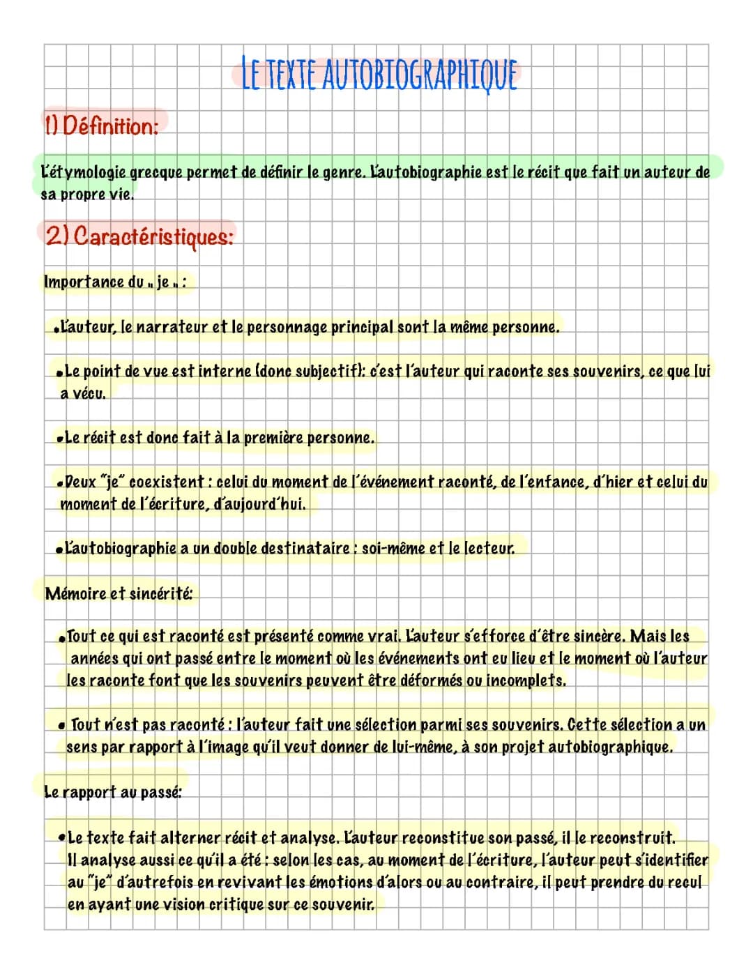 le texte autobiographique