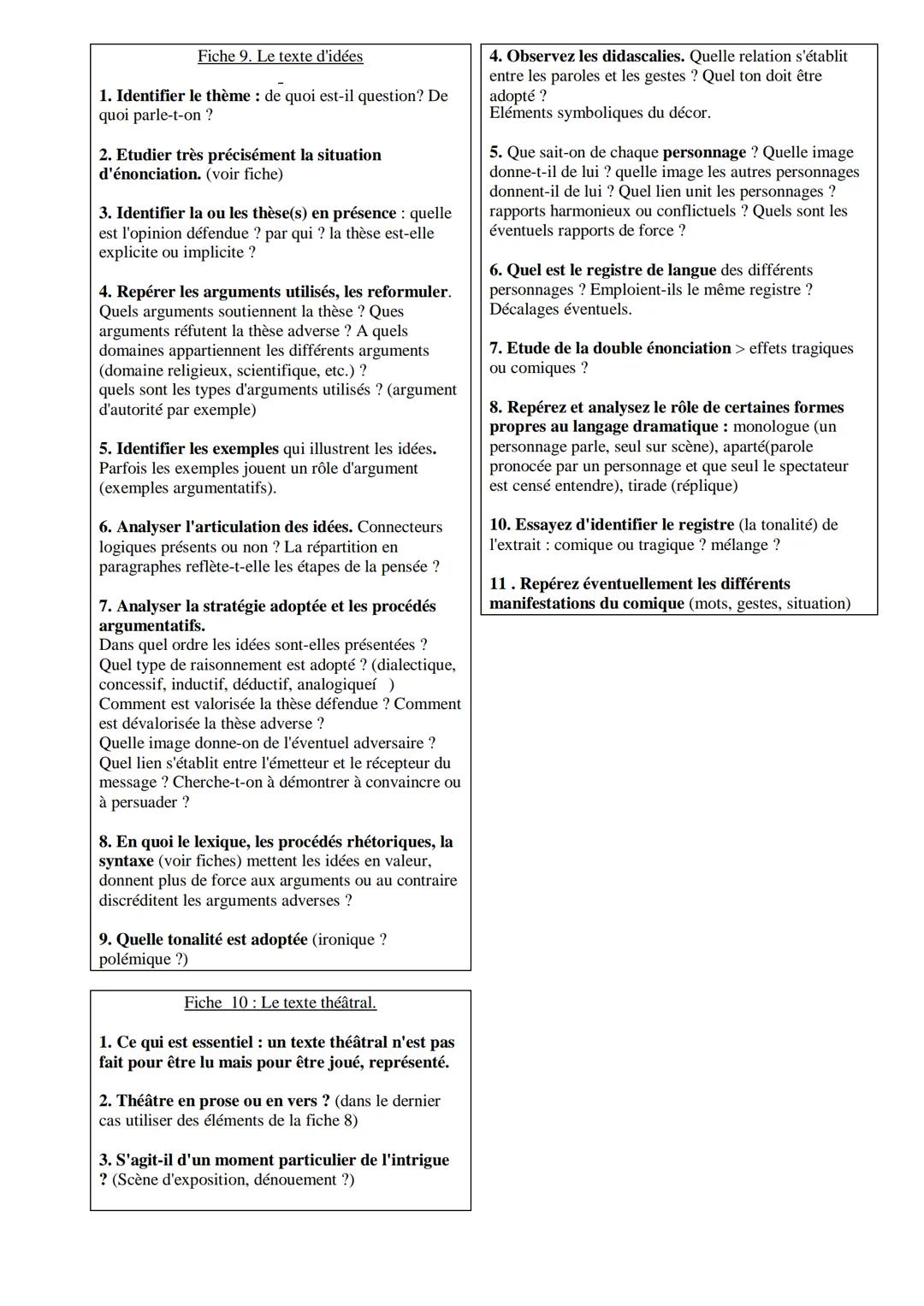 # 10 fiches outils pour analyser un texte littéraire et organiser ses révisions.

Fiche 1: Identifier et situer un texte.

1. Analyse du par