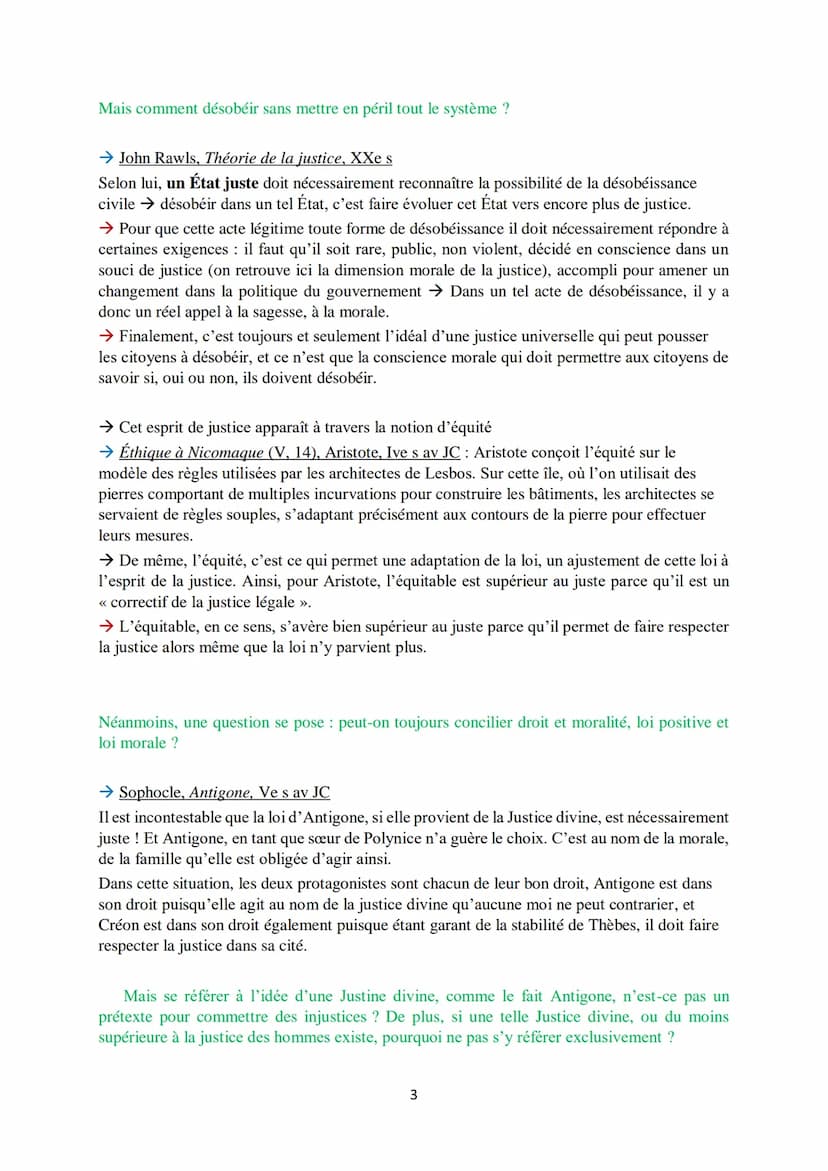 Devoir et justice
1) Justice et droit dans l'Etat : pourquoi préférer la justice à l'injustice?
→ Pour penseurs antiques, justice = vertu to