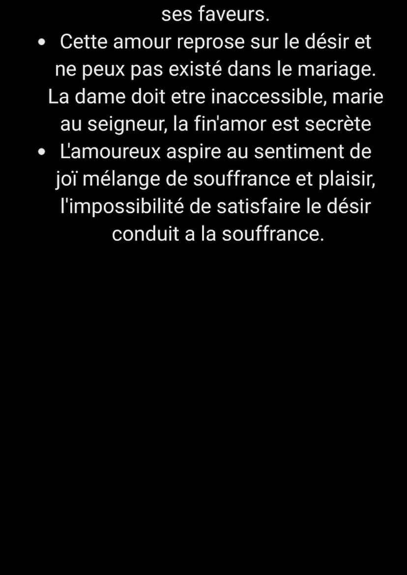 Français
Chapitre 1: fin'Amor
- A la fin du XI éme siècles la noblesse
d'occitanie développe l'art de vivre
raffiné, la courtoisie
La courto