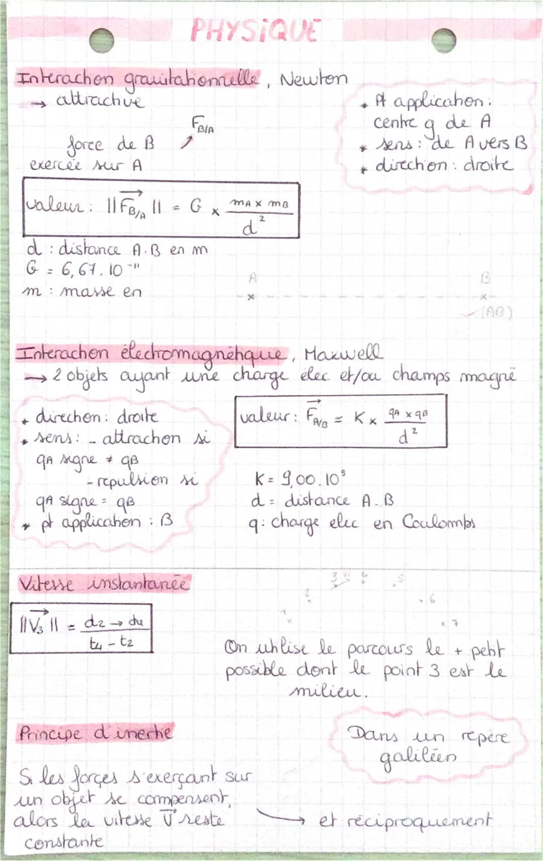 Interaction gravitationnelle,
→ attractive
force de B
exercée sur A
valeur: ||FB₁₂ || = G
X
d: distance A. B en m
G = 6,67.10
m: masse en
GA