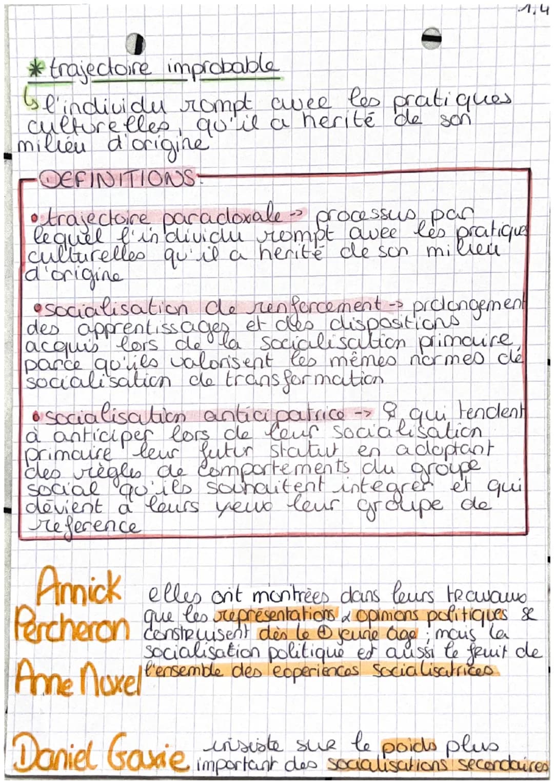 • chap 1 da socialisation
-0-
Définitions
->
•role social → € des comportements attendus
d'I individu en fonction de sa
position sociale.
• 