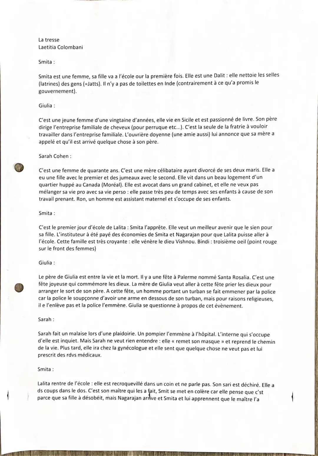 La Tresse - Résumé Court et PDF pour Enfants