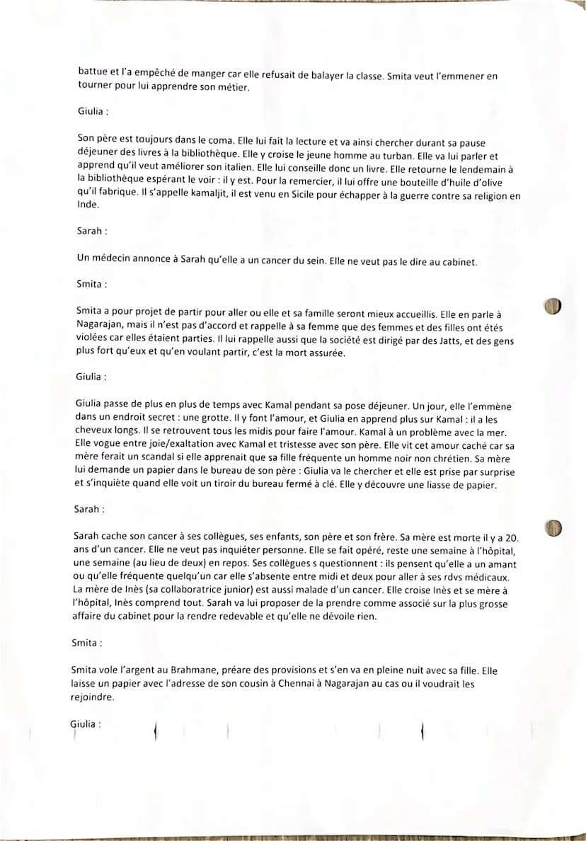 La tresse
Laetitia Colombani
Smita :
Smita est une femme, sa fille va a l'école our la première fois. Elle est une Dalit : elle nettoie les 