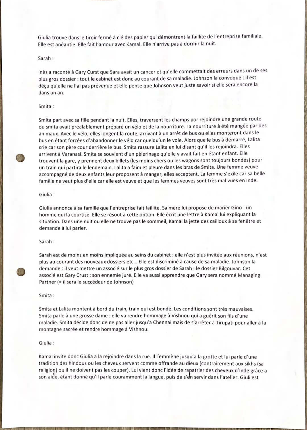 La tresse
Laetitia Colombani
Smita :
Smita est une femme, sa fille va a l'école our la première fois. Elle est une Dalit : elle nettoie les 