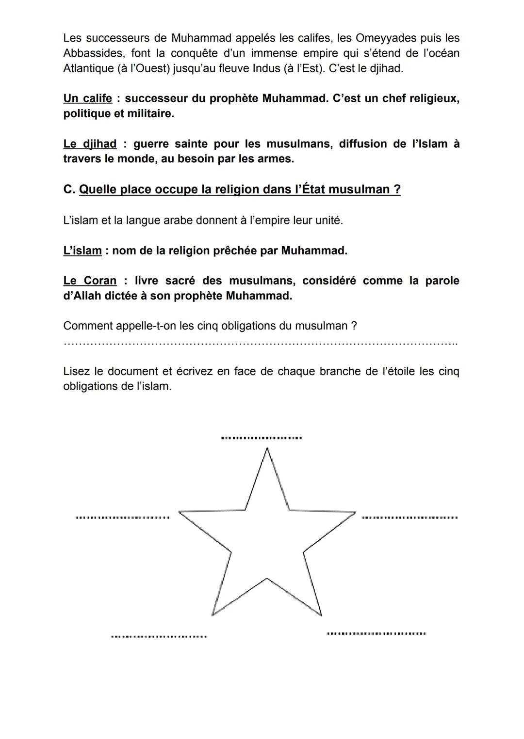Chapitre 2: De la naissance de l'islam à la prise de Bagdad: pouvoirs,
sociétés, cultures

Problématique: comment émerge et se développe le 