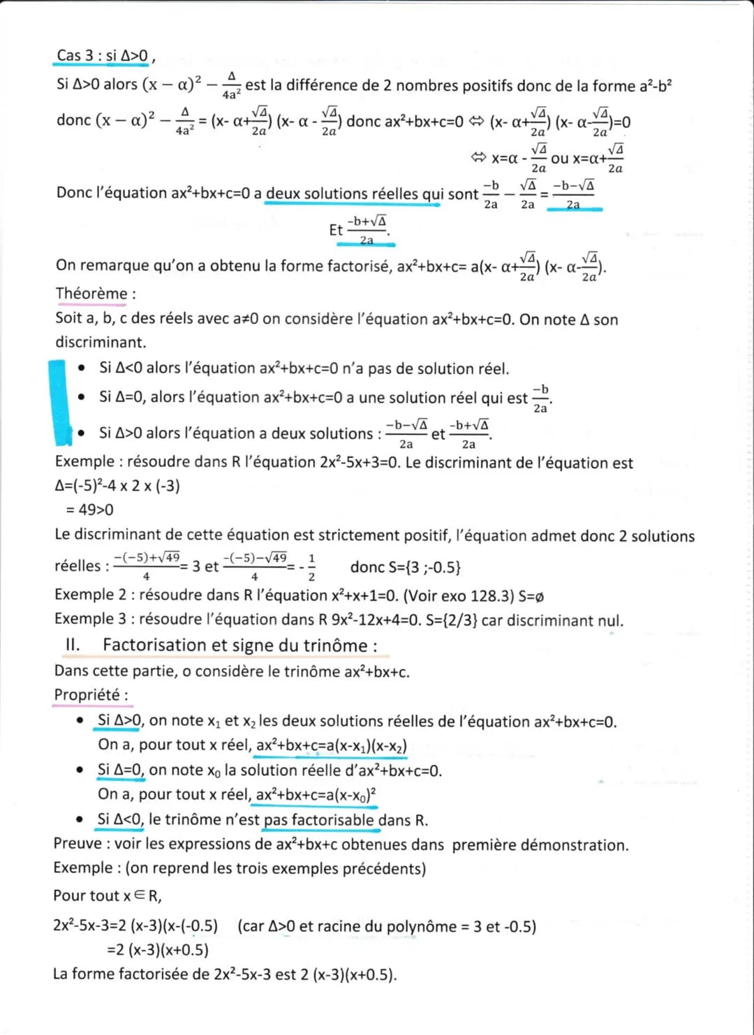Chapitre 1 : fonction polynôme du second degré.
1) Généralité sur les fonctions (rappel):
Sens de variation :
Définition: soit f une fonctio