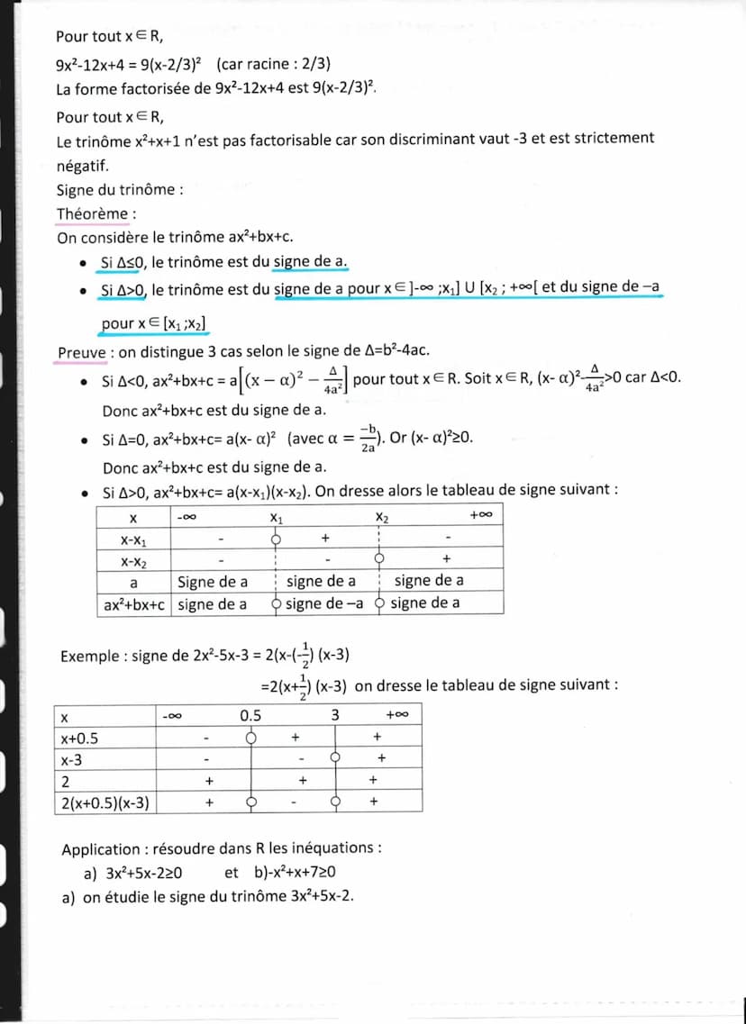 Chapitre 1 : fonction polynôme du second degré.
1) Généralité sur les fonctions (rappel):
Sens de variation :
Définition: soit f une fonctio