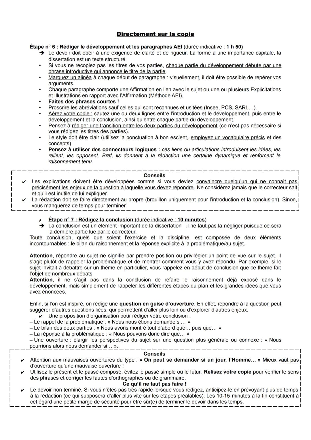 ●
FICHE MÉTHODE : Vers le Bac
MÉTHODOLOGIE DE LA DISSERTATION
Durée de l'épreuve : 4 Heures
Le sujet de dissertation et celui de la troisièm