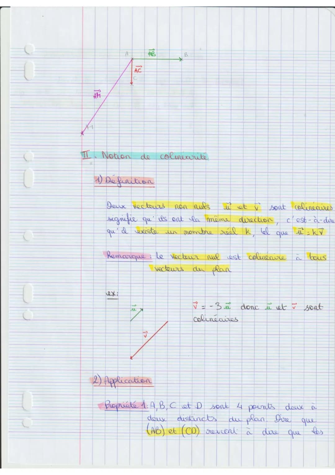I. Preduit d'un vecteur
Les Vecteurs (part 1)
tx
Définition
ex: Seit u un vecteur du plan.
Appliquer 5 fois a translation de vecteur
à appli