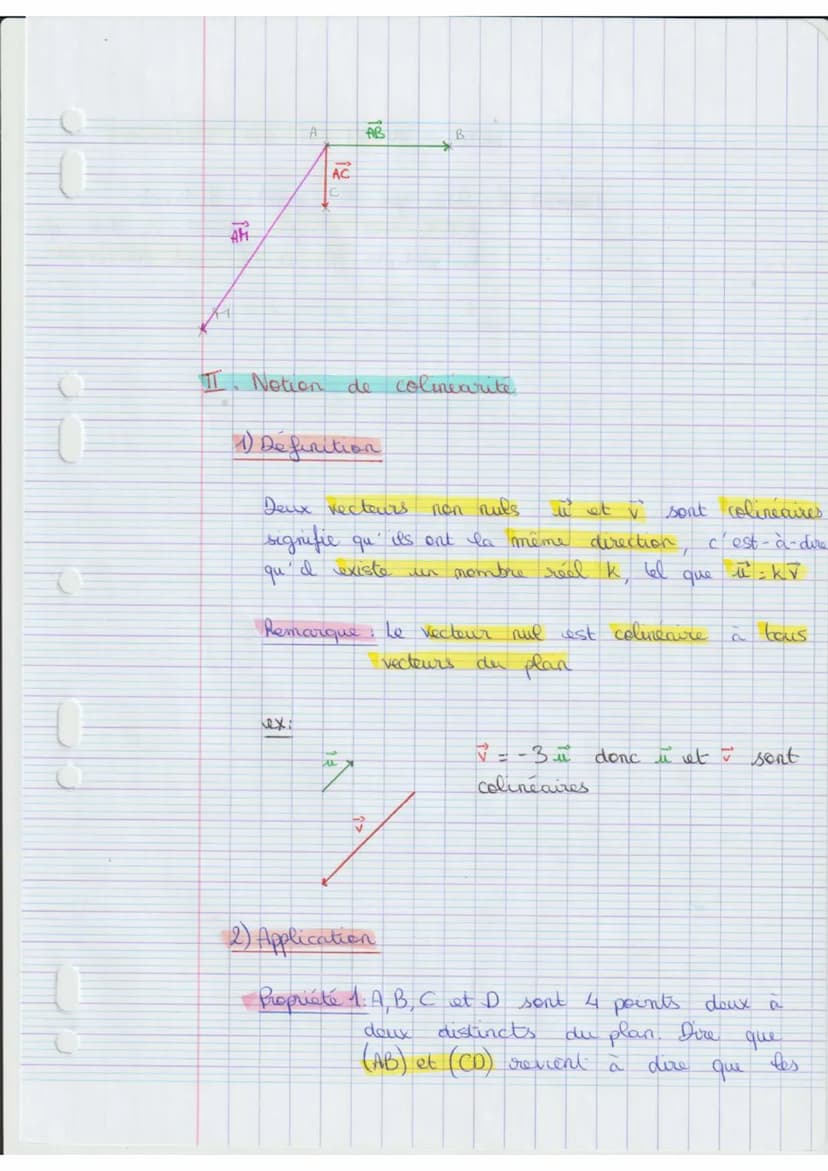 I. Preduit d'un vecteur
Les Vecteurs (part 1)
tx
Définition
ex: Seit u un vecteur du plan.
Appliquer 5 fois a translation de vecteur
à appli