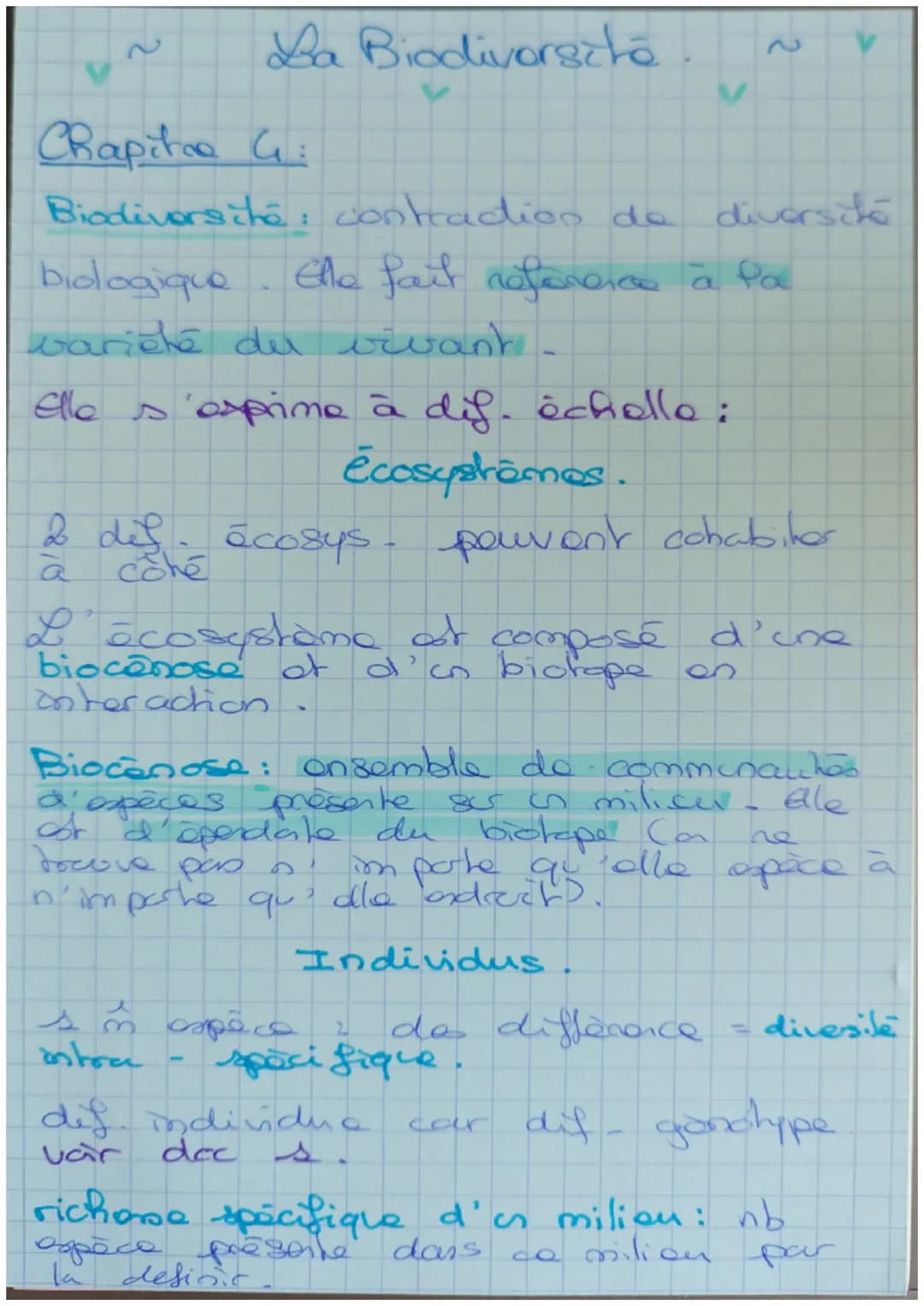 2
La Biodiversité
V
Chapitre 4:
2
Biodivers the: contradios de diversité
biologique
Elle fait reference à Pa
variété du vivant-
Elle s'expri