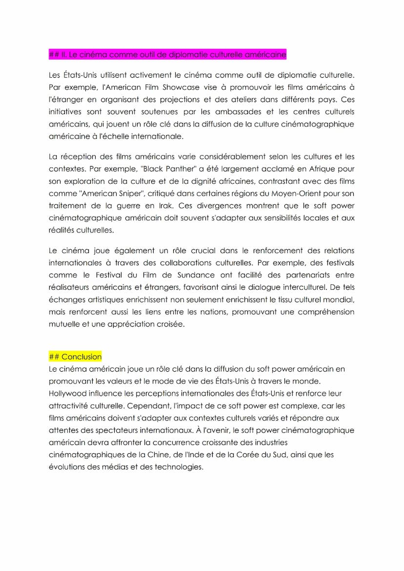 Grand oral amc
Comment l'industrie cinématographique américaine participe -t 'elle à la
diffusion du soft power américain ?
Introduction
1. 