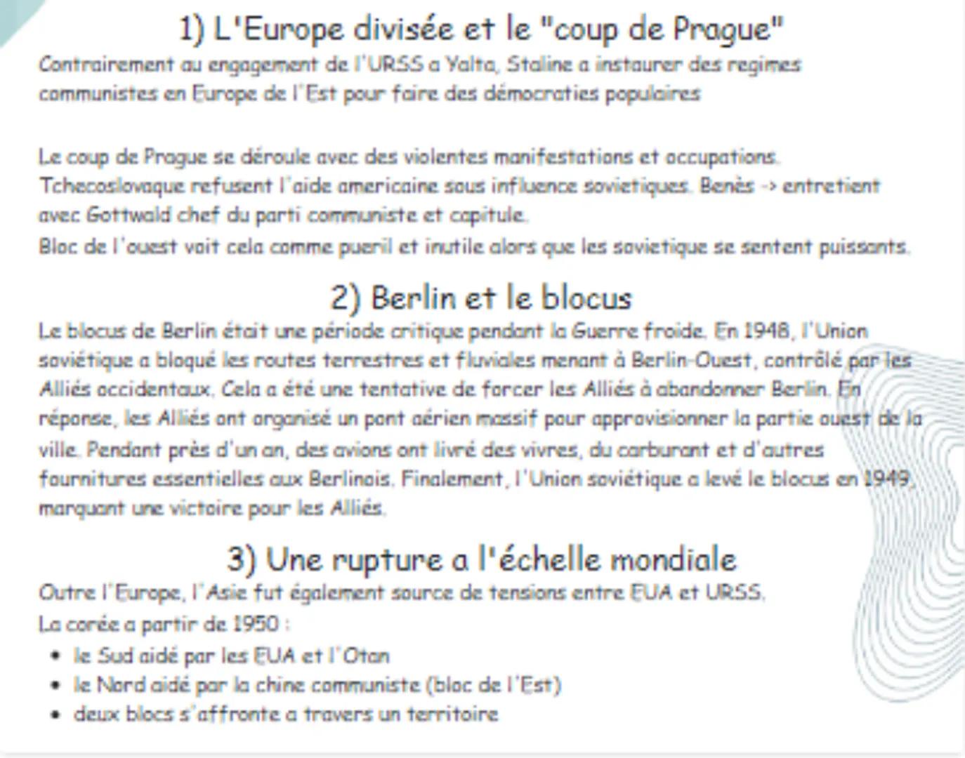 # la modification des
acteurs internationaux
dans monde bipolaire
(1945-1970)

III) Les débuts de la guerre froide
Alors qu'il sort tou just
