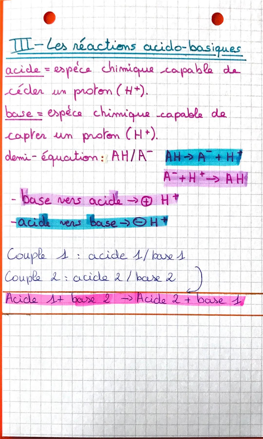 I-Le pH
0
(1
m
mol moll
个
Fiche bilan
physique
acide
Ⓒla solution est basique
II - Formule de concentration molaire
Cn x V
↑
Ke = 1014
[HOT]