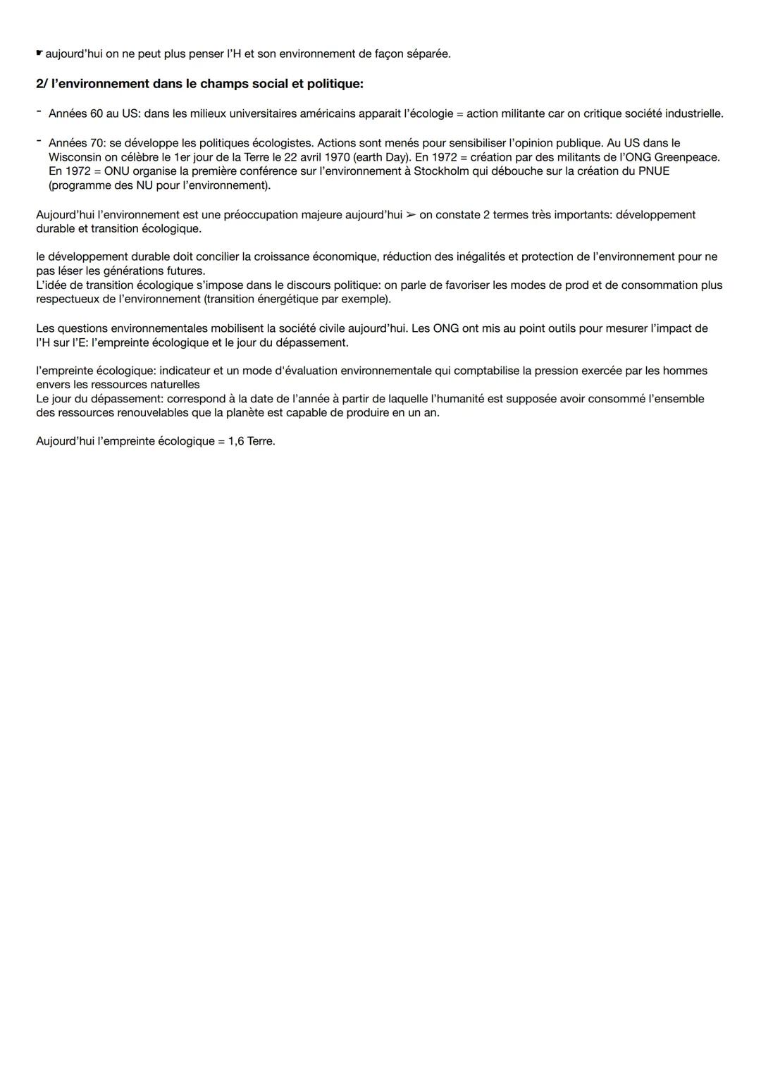 HGGSP- environnement - Intro: qu'est-ce que l'environnement?
Entre exploitation et protection: un enjeu planétaire.
Pbq du thème : «En quoi 