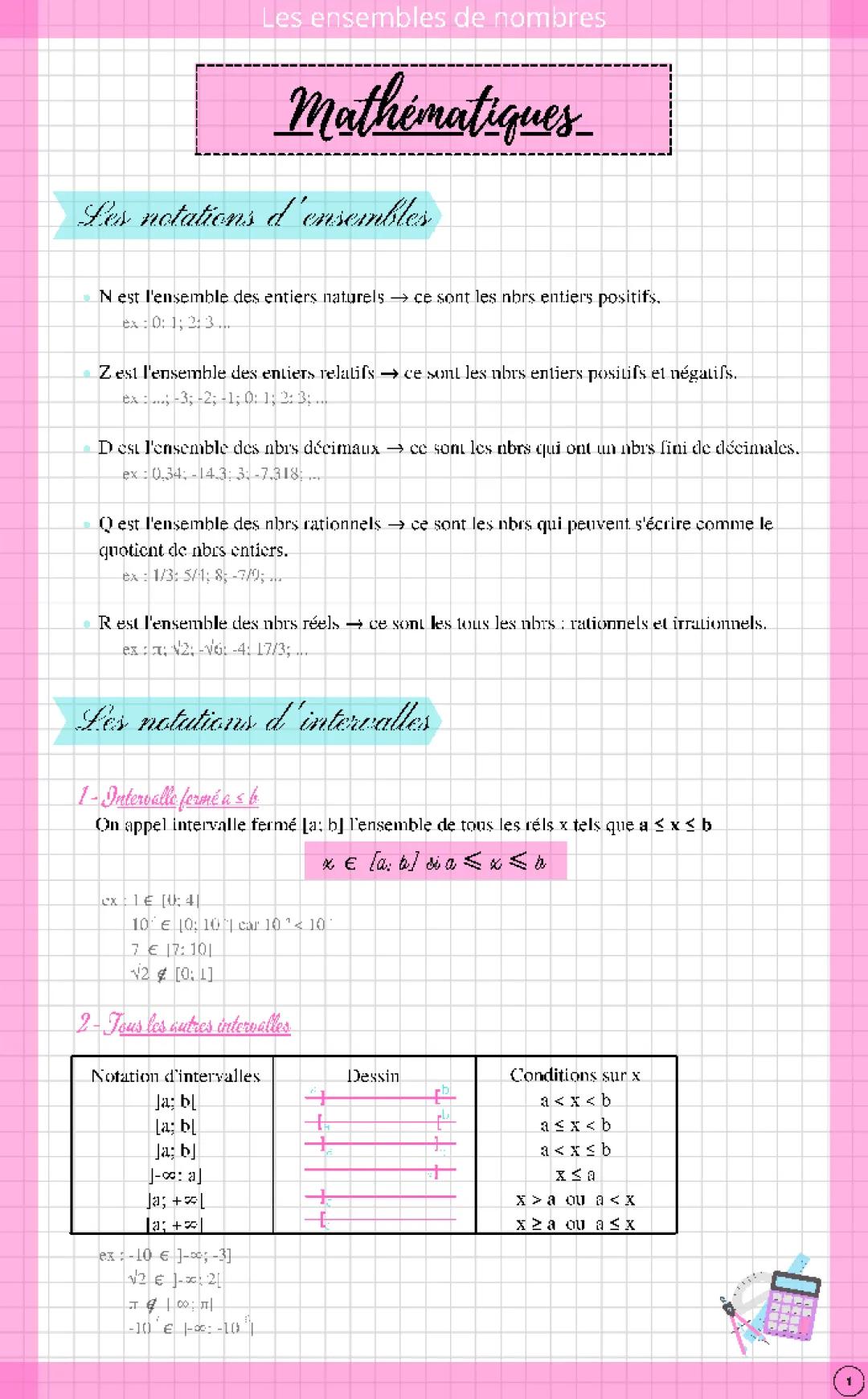 Découvre les Ensembles de Nombres et Intervalles en Maths