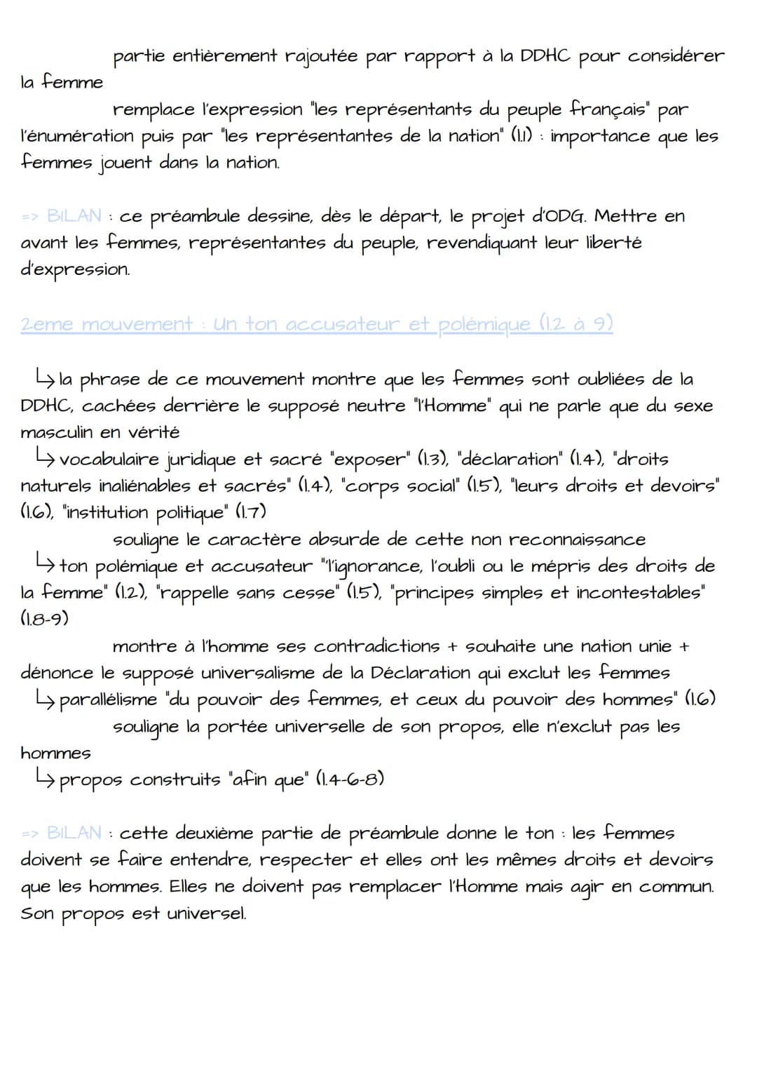 Préambule et article
Olympe de Gouges
Olympe
de
Gouges : : Née le 7 mai 1748 à Montauban sous le nom de
Marie Gouze, Olympe de Gouges est un