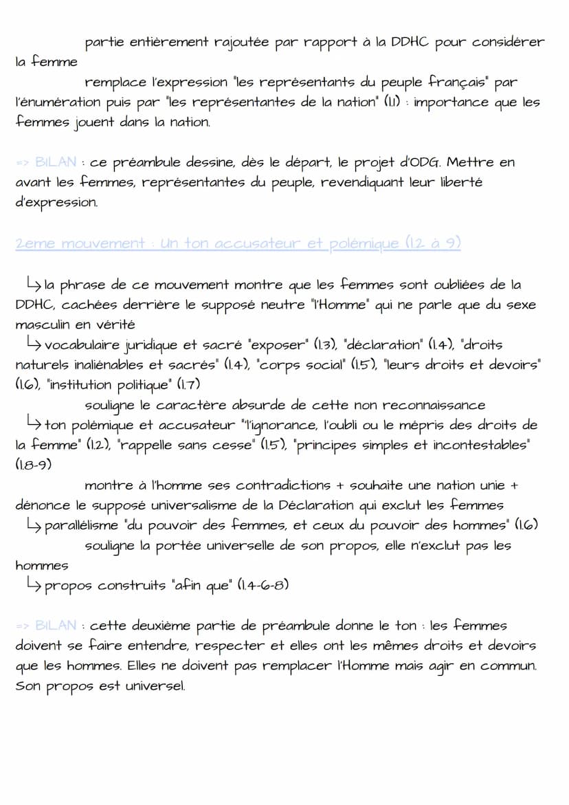 Préambule et article
Olympe de Gouges
Olympe
de
Gouges : : Née le 7 mai 1748 à Montauban sous le nom de
Marie Gouze, Olympe de Gouges est un