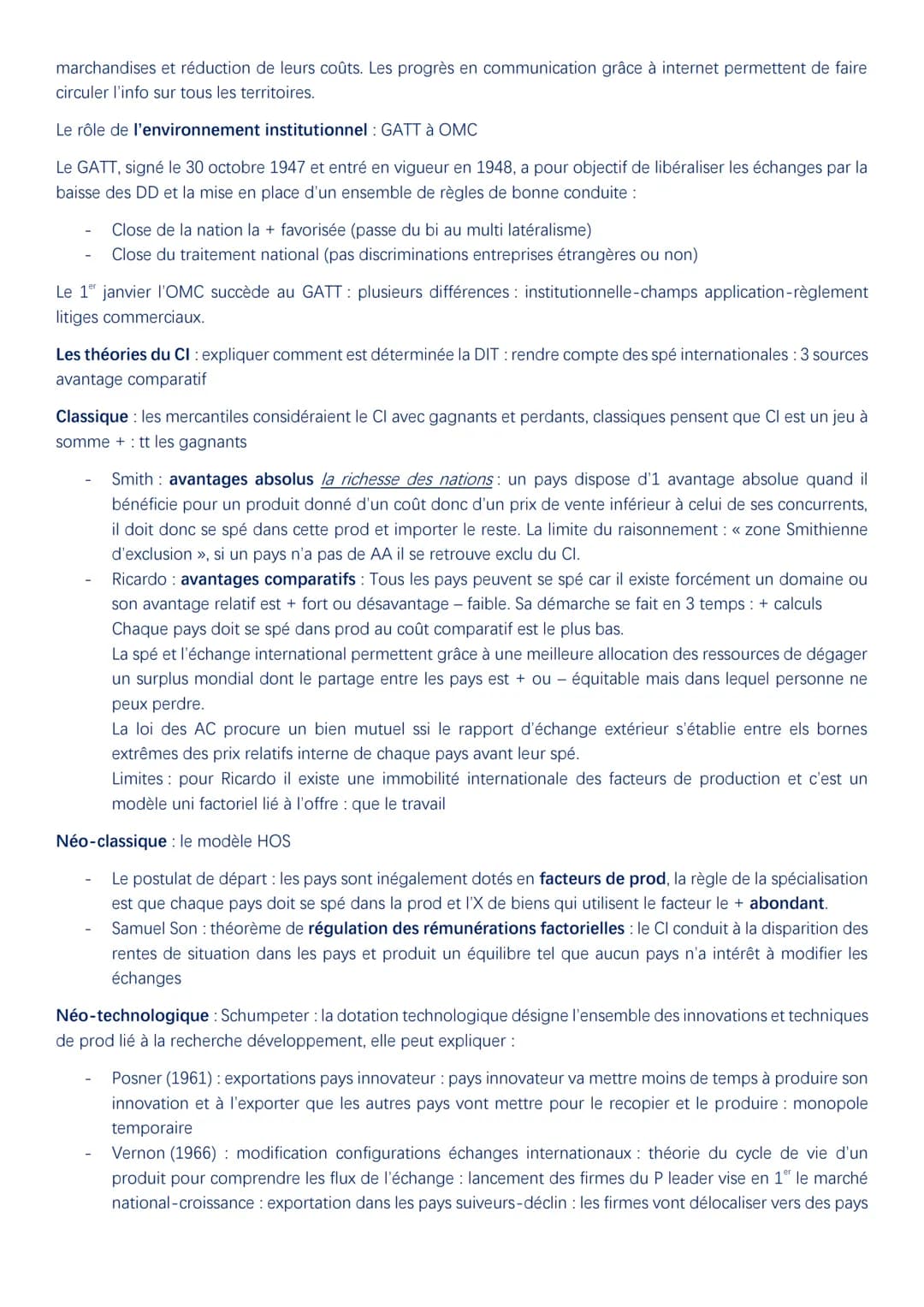 Economie : le commerce international
I. Fondements commerce international :
Le commerce international désigne l'ensemble de flux faisant l'o