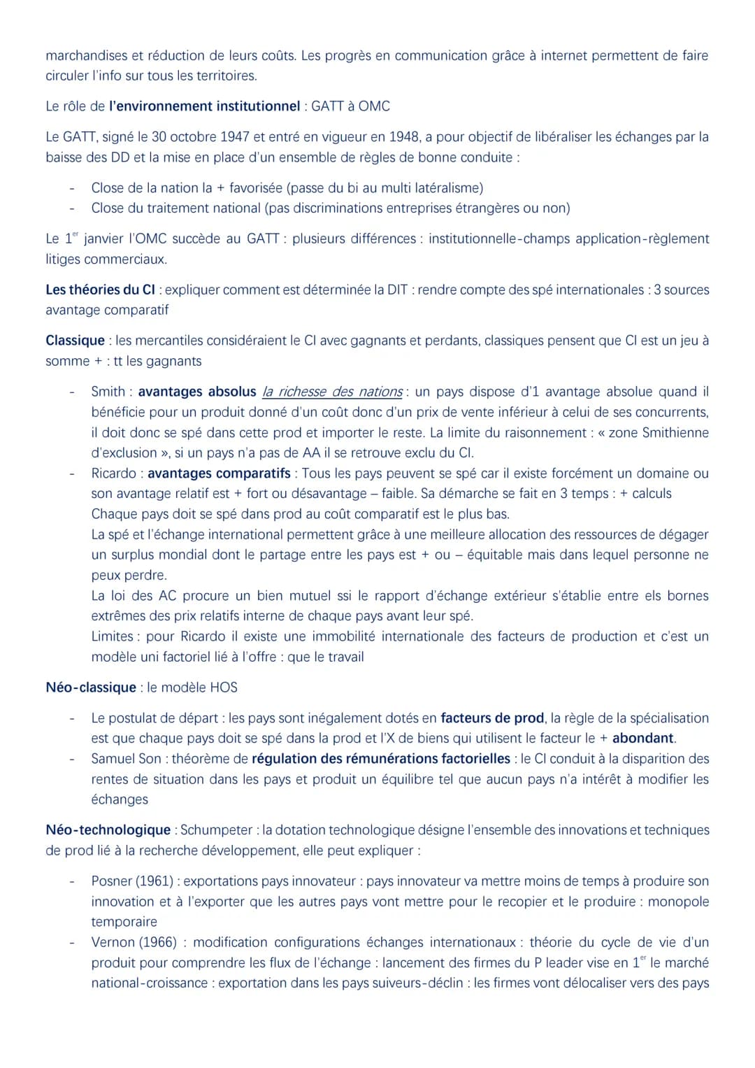 Economie : le commerce international
I. Fondements commerce international :
Le commerce international désigne l'ensemble de flux faisant l'o