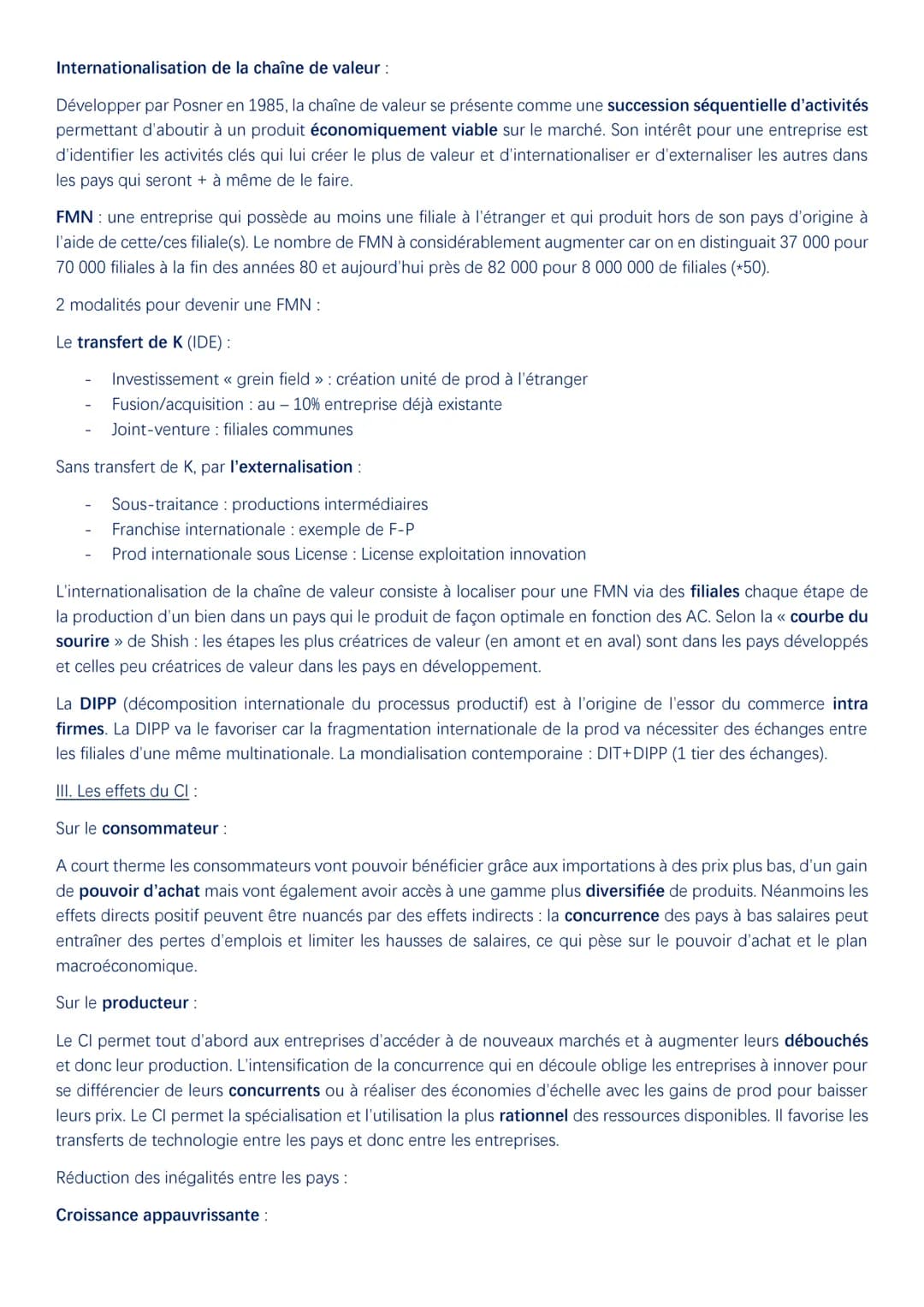 Economie : le commerce international
I. Fondements commerce international :
Le commerce international désigne l'ensemble de flux faisant l'o