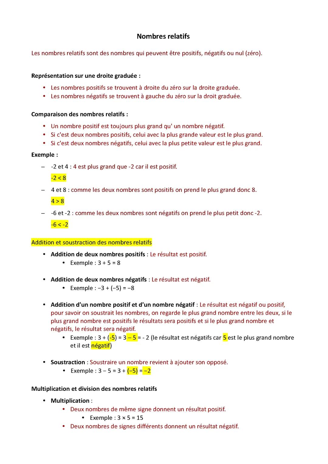Nombres relatifs