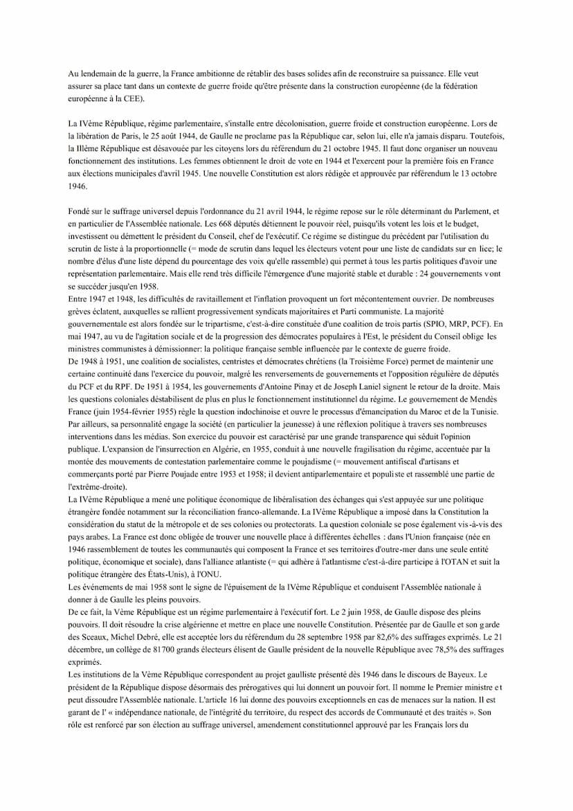 Thème 2- La multiplication des acteurs internationaux dans un monde bipolaire
Chapitre 3- La France : une nouvelle place dans le monde
<< To
