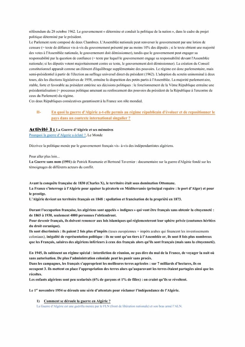Thème 2- La multiplication des acteurs internationaux dans un monde bipolaire
Chapitre 3- La France : une nouvelle place dans le monde
<< To