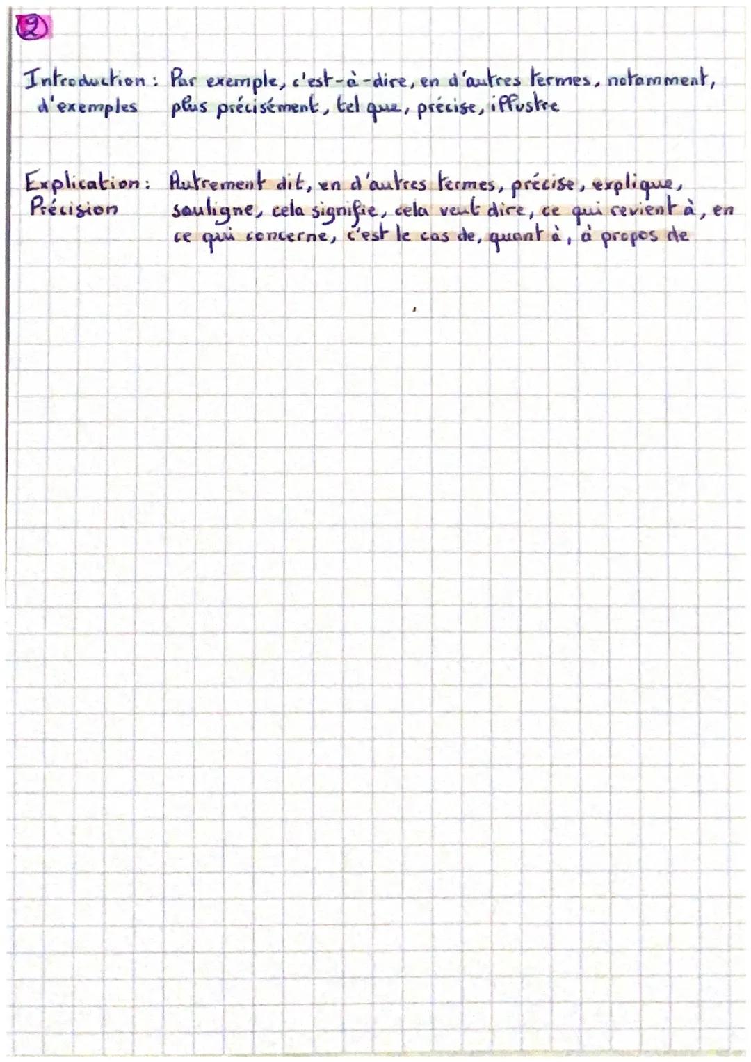 Les connecteurs logiques
Addition: D'abord, tout d'abord, avant tout, en premier lieu,
premièrement ,pour commencer, d'une part, non seuleme