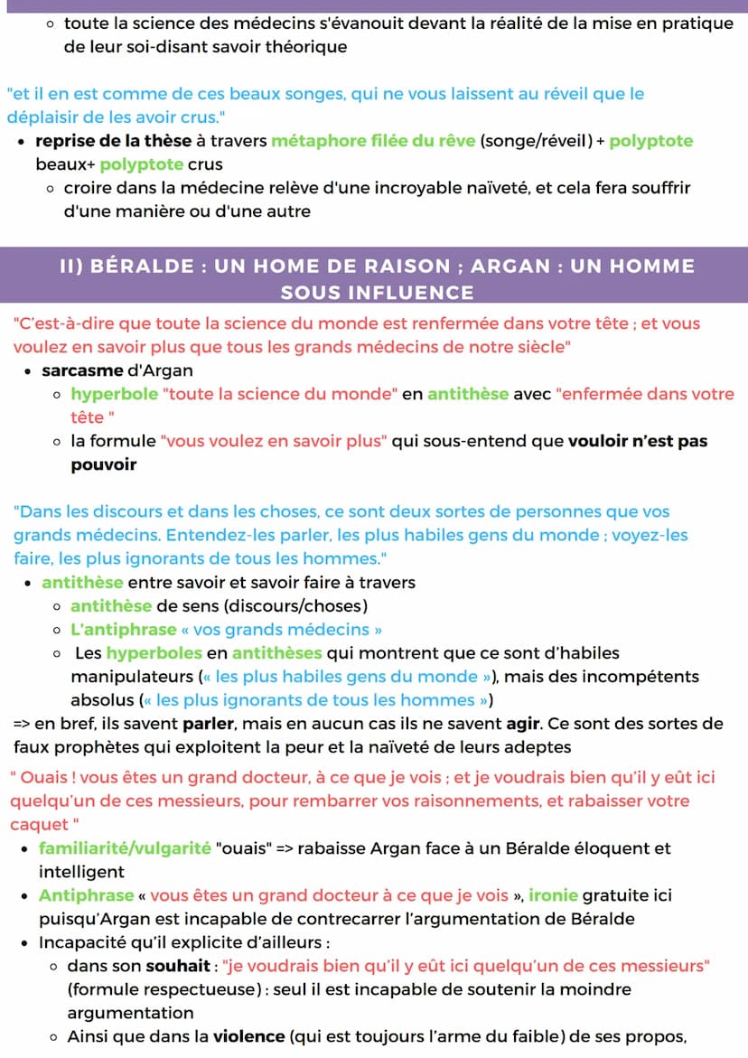 LECTURE LINEAIRE 2
ACTE 3, SCENE 3 DU MALADE IMAGINAIRE
La mise en abyme, la comédie de la vie jusqu'à al mort ou comment rire de tout
INTRO