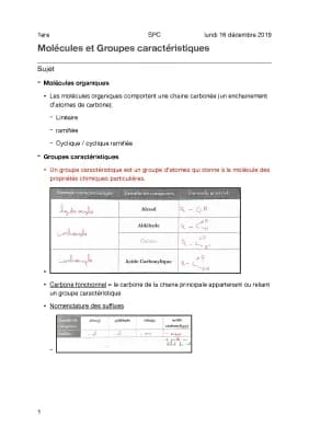 Know Molécules et groupes caractéristiques thumbnail