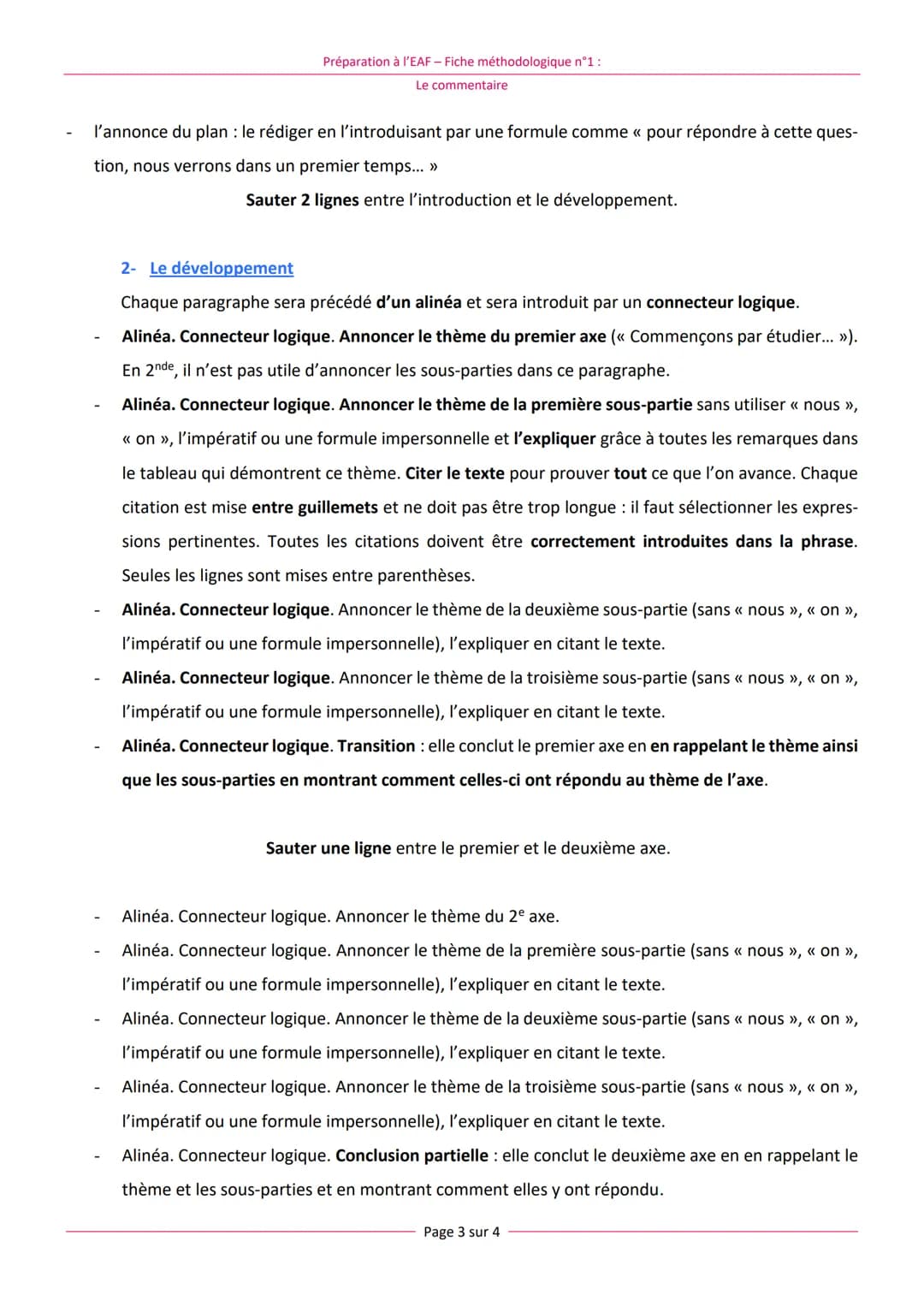 Préparation à l'EAF - Fiche méthodologique n°1 :
Le commentaire
EAF : Fiche méthodologique n°2 :
Le commentaire
Généralités :
L'Epreuve Anti