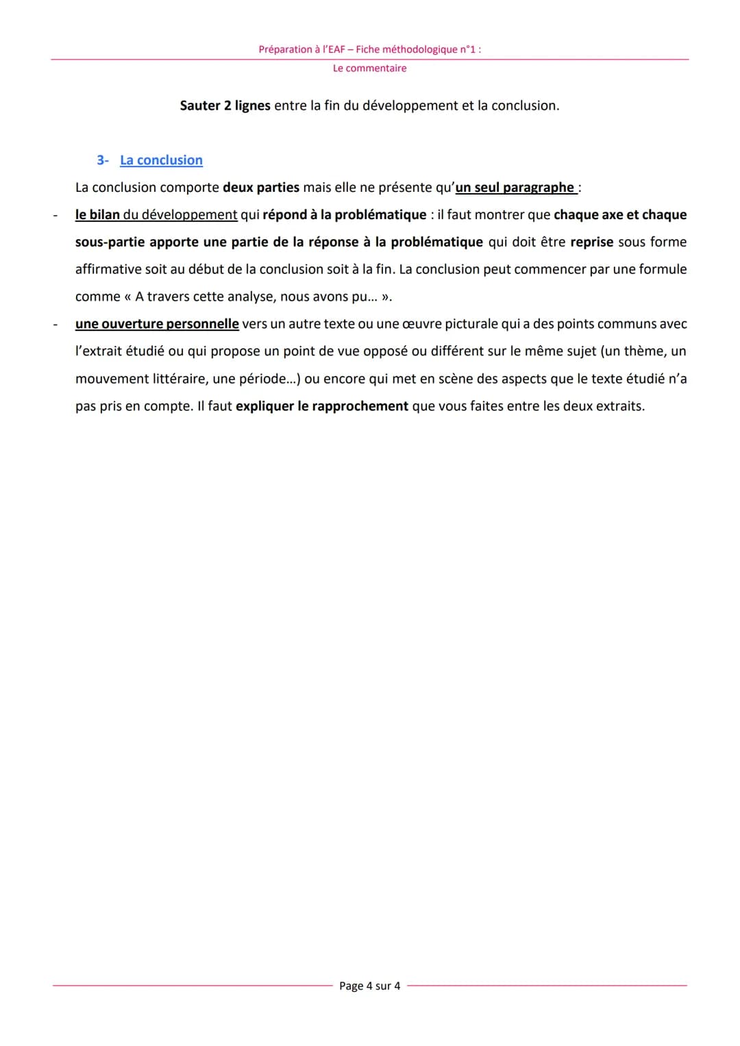 Préparation à l'EAF - Fiche méthodologique n°1 :
Le commentaire
EAF : Fiche méthodologique n°2 :
Le commentaire
Généralités :
L'Epreuve Anti