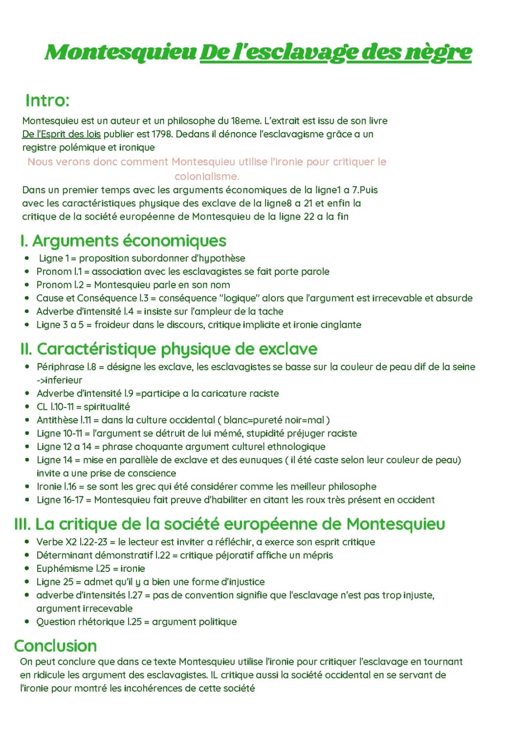 Montesquieu et son drôle de façon de parler de l'esclavage